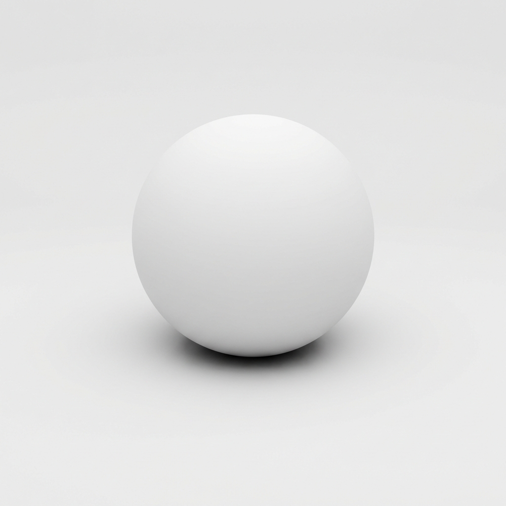 Sphere on ground illustrating Ambient Occlusion. The contact area is dark/black, showing where light is occluded.