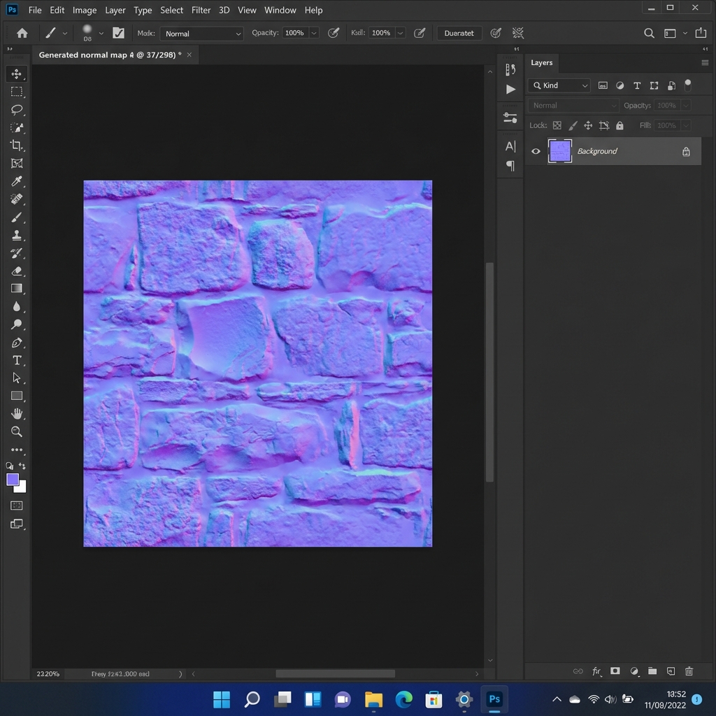 Final Normal Map Result in Photoshop